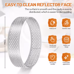 Circular Stainless Steel Porous Tart Ring Bottom Tower Pie Cake Mould Baking ToolsHeat-Resistant Perforated Cake Mousse