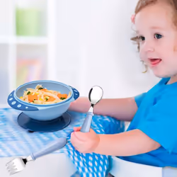 6 Pieces Kids Toddler Utensils Stainless Steel Fork and Spoon Safe Children's Flatware Set Round Handle for Baby
