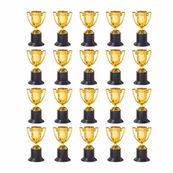20PCS Mini Plastic Gold Cups for Party Children Early Learning Toys Prizes Children's Holiday Trophy Reward