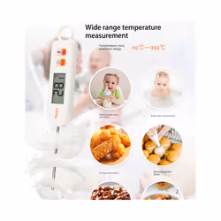 Digital Food Thermometer Probe for Kitchen BBQ Meat Water Milk Oil Tea Soup Oven Temperature Measuring Tool Black