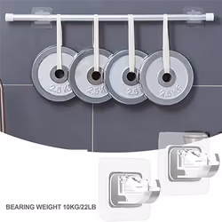 24PCS No Drill Curtain Rod Brackets Curtain Rod Holder Hooks Nail Free Curtain Rod Hooks Curtain Hangers for Home