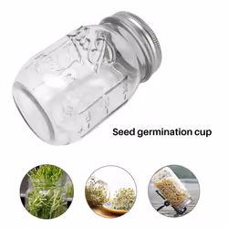 Sprouting Jar with Stainless Steel Screen Lid Wide Mouth Quart