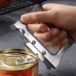 2X Multifunctional Manual Can Opener Beer Bottle Opener Side Cut Stainless Steel Canned Knife Safety Open Cans Tool
