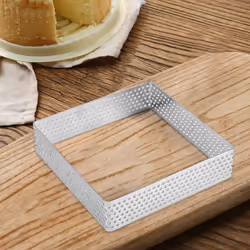 6PCS Square Stainless Steel Porous Tart Ring Bottom Tower Pie Cake Mould French Baking Household Tart Ring