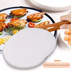 200 Piece Air Fryer Perforated Parchment Paper 7 Inch Round Air Fryer Liner Non-Stick Steam Pad