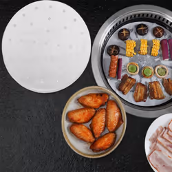 200 Piece Air Fryer Perforated Parchment Paper 7 Inch Round Air Fryer Liner Non-Stick Steam Pad