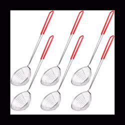 6 Pieces Stainless Steel Mesh Skimmer Spoon Hot Pot Strainer Scoops for Kitchen Cooking Frying Food