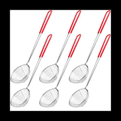 6 Pieces Stainless Steel Mesh Skimmer Spoon Hot Pot Strainer Scoops for Kitchen Cooking Frying Food