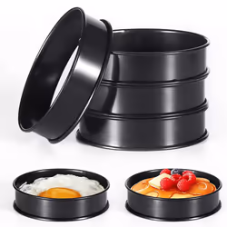 CNNOTEPAD 6Pcs Crumpet Rings 4 Inch Double Rolled Round Mold for Baking Cooking