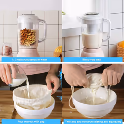 2-Piece Cheese Cloth, Fine Mesh Cord Cheesecloth Bag, Multiple-Use Cheese Cloth for Filtering, Reusable Food Filter