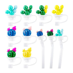 8Pcs Silicone Straw Cover Cap Reusable Color Dust-Proof for Cup Straw