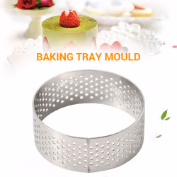 10 Pack 5Cm Stainless Steel Tart Ring, Heat-Resistant Perforated Cake Mousse Ring, Round Ring Baking Tools