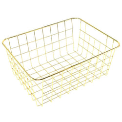 Nordic Style Metal Wire Storage Basket Cosmetic Organizer Holder Home Office Desk Toiletry Bathroom Shelf-Gold