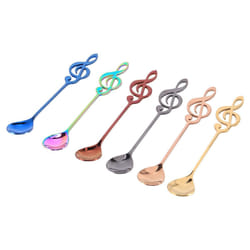 Music Note Spoons 6-Pack Cute Teaspoons 18/10 Stainless Steel Musical Notation Shaped Coffee Spoons
