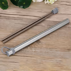 2X Chopsticks Storage Tubes Aluminum Alloy Box Case for Titanium Chopsticks Storage Box Without Chopsticks Gray