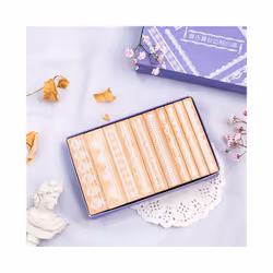 10 Pcs Vintage Strip Flower Lace Stamp DIY Wooden Rubber Stamps for Scrapbooking Stationery Scrapbooking Standard Stamp