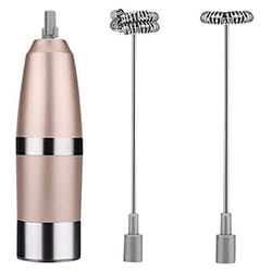 Spiral Whisk Milk Frother - Durable Stainless Steel Drink Mixer with Double Spring