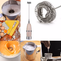 Spiral Whisk Milk Frother - Durable Stainless Steel Drink Mixer with Double Spring