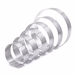 6 Pack Tart Rings Set, Stainless Steel Cake Ring for Pastry Cake Mold