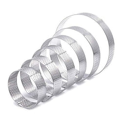 6 Pack Tart Rings Set, Stainless Steel Cake Ring for Pastry Cake Mold