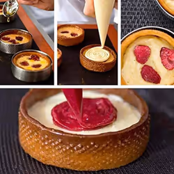 6 Pack Tart Rings Set, Stainless Steel Cake Ring for Pastry Cake Mold