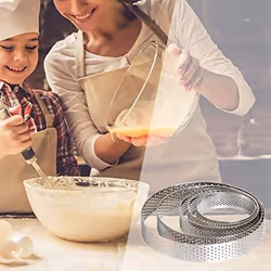 6 Pack Tart Rings Set, Stainless Steel Cake Ring for Pastry Cake Mold