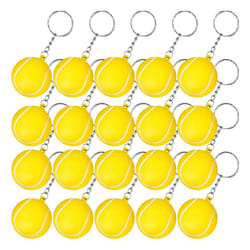 20 Pack Tennis Ball Yellow Keychains for Party Favors, School Carnival Reward, Party Bag Gift Fillers,Sports