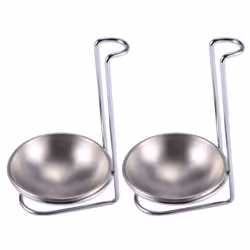 2X Stainless Steel Spoon Rest Holder,Long Handle Vertical Saving Soup Ladles Holders Ladle Rest Soup Ladle Holder