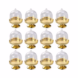 12-Piece Mini Cake Stand Chocolate Cake Candy Display Board with Lid for Birthday and Wedding Supplies