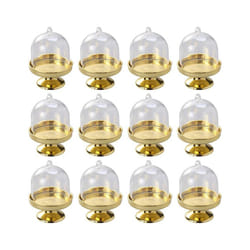 12-Piece Mini Cake Stand Chocolate Cake Candy Display Board with Lid for Birthday and Wedding Supplies