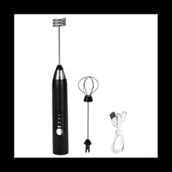 3In1 Portable Electric Foam Maker Handheld Foamer High Speeds Drink Mixer Coffee Frothing Wand Black