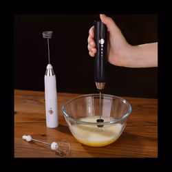3In1 Portable Electric Foam Maker Handheld Foamer High Speeds Drink Mixer Coffee Frothing Wand Black