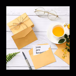 100PCS Classical Kraft Blank Mini Paper Envelopes Wedding Invitation Envelope Gift Envelope