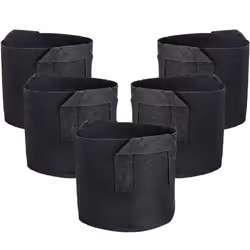 Fabric Pots Container, 5 Pack 3 Gallon Plant Grow Bags, Fabric Containers with Strap Handles for Potato, Flower, Home Gardeni ...