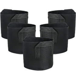 Fabric Pots Container, 5 Pack 3 Gallon Plant Grow Bags, Fabric Containers with Strap Handles for Potato, Flower, Home Gardening