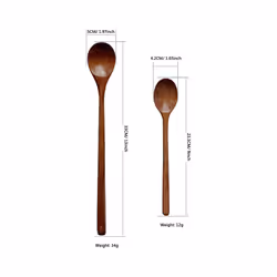 Cooking Utensils Wooden Spoon, Long Handle Mixing Wooden Spoon 6-Piece Kitchen Utensil Mixing Set