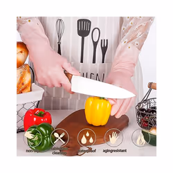 CNNOTEPAD Dishwashing Cleaning Gloves 3 Pairs - Reusable Rubber 42CM