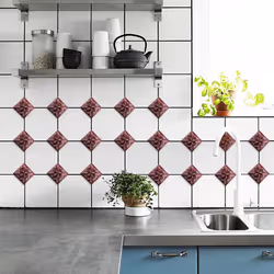 40Pcs Wood Grain Pattern Tile Sticker Self Adhesive Tiles Art Diagonal 3D Floor Sticker for Bathroom Kitchen Decor