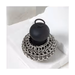 Cast Iron Chainmail Scrubber, Cast Iron Skillet Cleaner for Fry Pan Cleaner Cast Iron Skillet Cleaner Chain Red