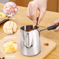Stainless Steel and Coffee Warmer, Coffee Pot,Mini Melting Pot and Milk Pot with Spout -