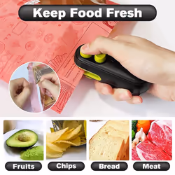 Chip Bag Sealer Portable Bag Hot Vacuum Sealer Rechargeable Portable Bag Resealer Machine for Plastic Bags Black