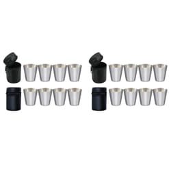 30 ml stainless steel glass mug with leather case for the home bar