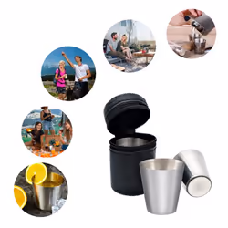 30 ml stainless steel glass mug with leather case for the home bar