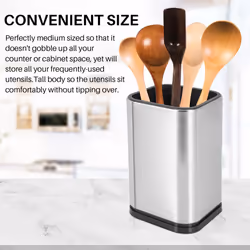 Stainless Steel Kitchen Utensil Holder Kitchen Cutlery Storage Utensil Organizer Modern Rectangular Design 17x10cm
