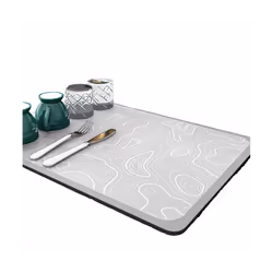 Rubber Drying Mat Highly Absorbent Drying Mat Dish Carpet Kitchen Tableware Placemat 40x50cm