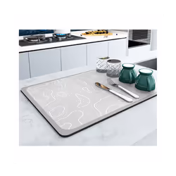 Rubber Drying Mat Highly Absorbent Drying Mat Dish Carpet Kitchen Tableware Placemat 40x50cm