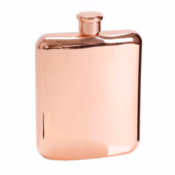 Gold Color 6oz Stainless Steel Vodka Hip Flask for Alcohol Bottles, Liquor Whiskey Bottles, Groomsmen Gifts with