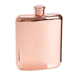 Gold Color 6oz Stainless Steel Vodka Hip Flask for Alcohol Bottles, Liquor Whiskey Bottles, Groomsmen Gifts with