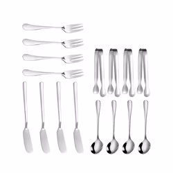 Cheese Butter Knife Set 16 Piece Sausage Accessories Stainless Steel Butter Knife Serving Tongs