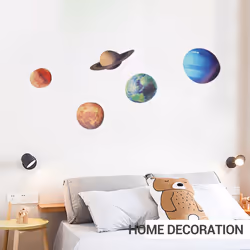 9Pcs/Set 9 Planet Solar System Fluorescent Wall Stick the Universe Planet Galaxy Children Room Bedroom Luminous Wall Stickers
